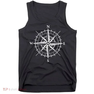 Hand Drawn Compass Rose Nautical Tank Top