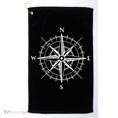Hand Drawn Compass Rose Nautical Golf Towel