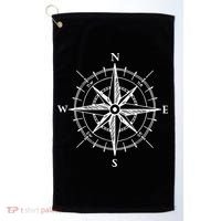 Hand Drawn Compass Rose Nautical Golf Towel thumb 0
