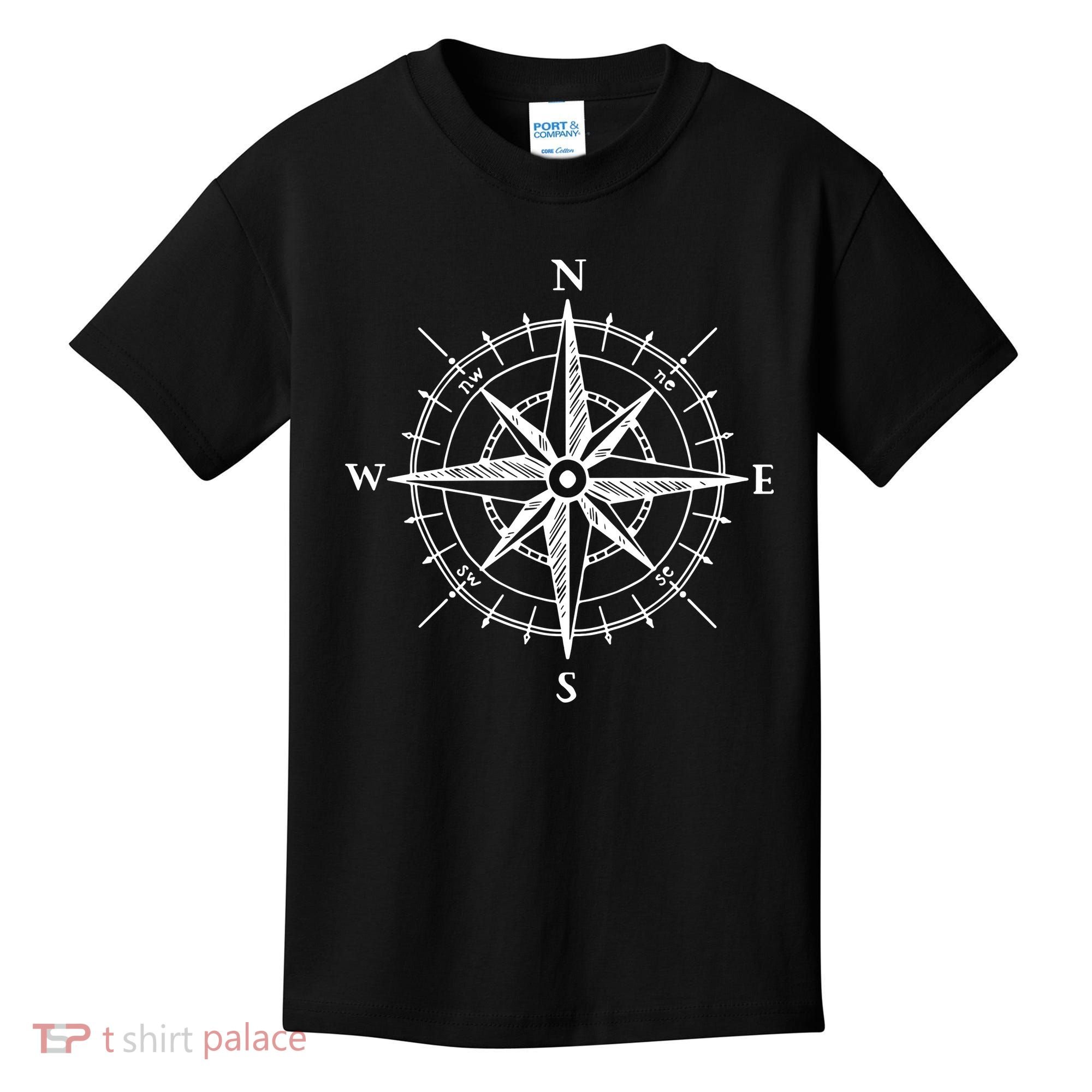 Hand Drawn Compass Rose Nautical Kids T-Shirt