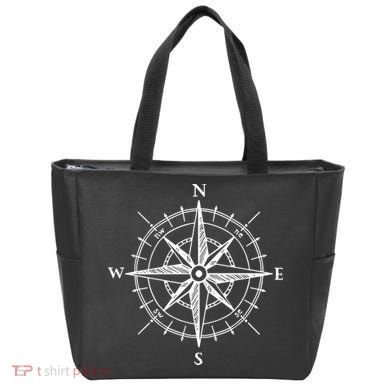 Hand Drawn Compass Rose Nautical Bag