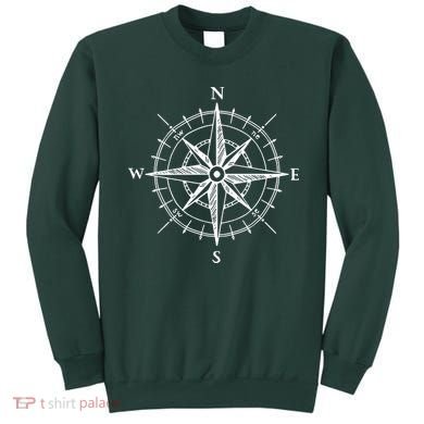 Hand Drawn Compass Rose Nautical Sweatshirt