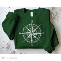 Hand Drawn Compass Rose Nautical Sweatshirt thumb 2