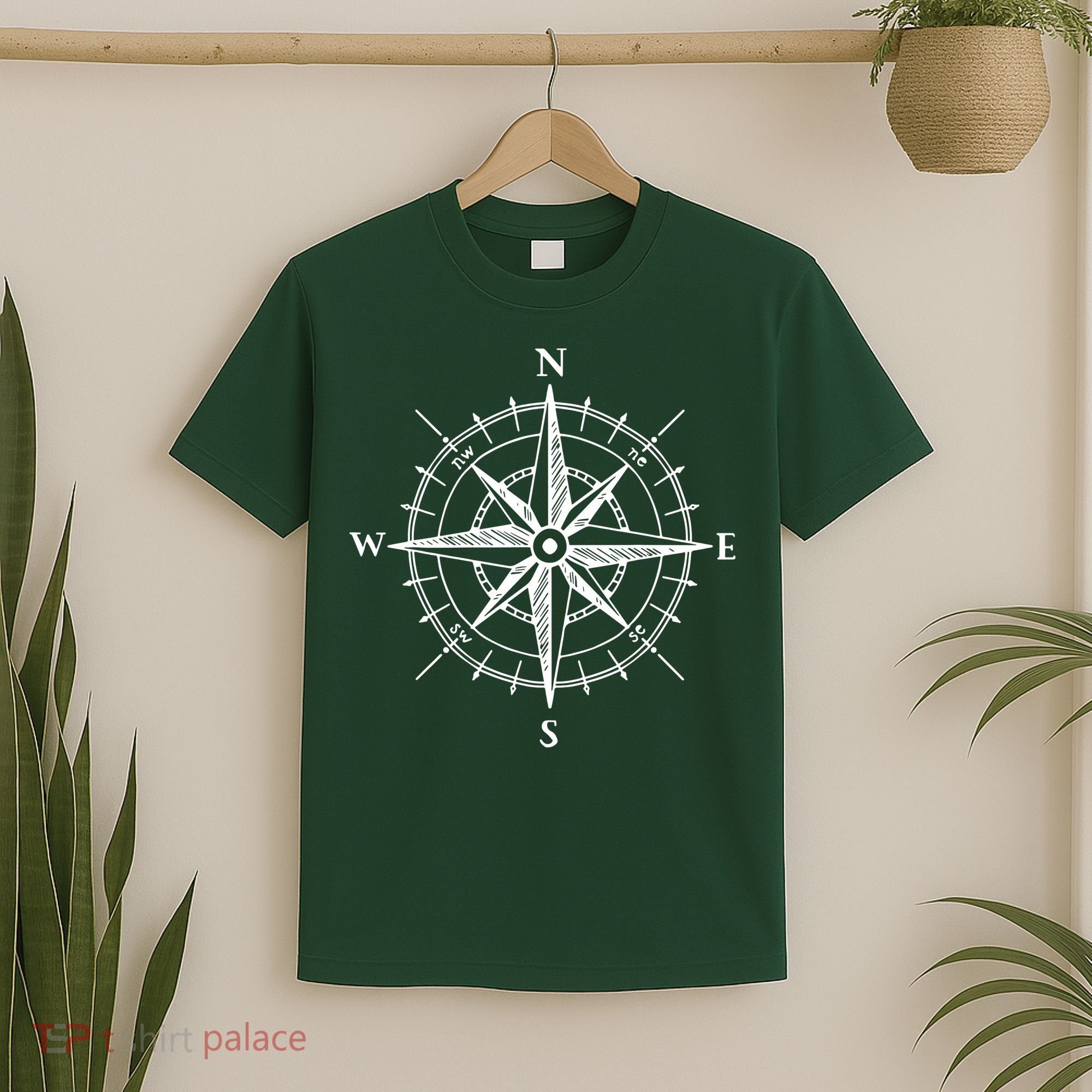 Hand Drawn Compass Rose Nautical T-Shirt