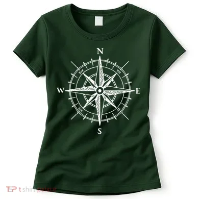 Hand Drawn Compass Rose Nautical Women's T-Shirt