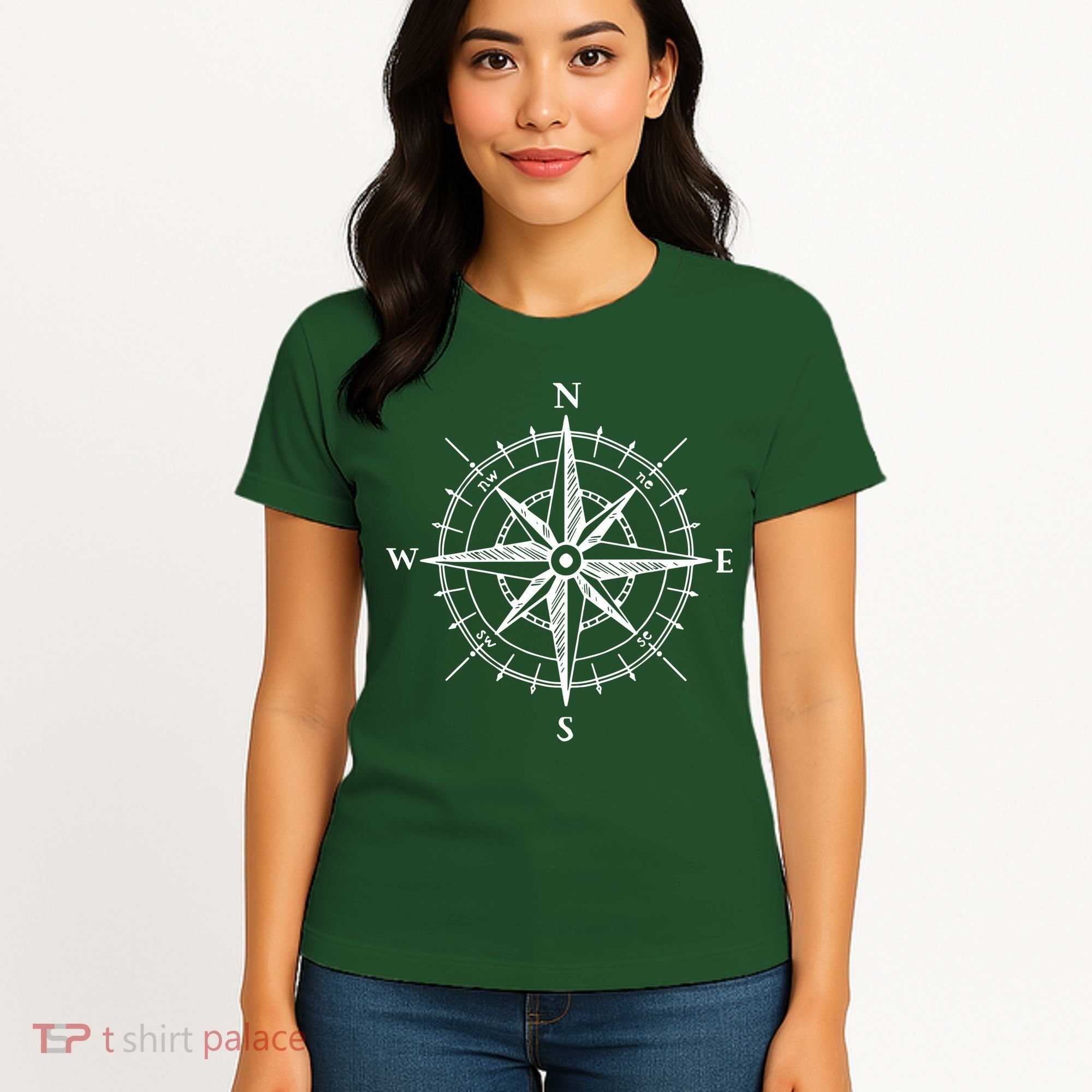 Hand Drawn Compass Rose Nautical Women's T-Shirt