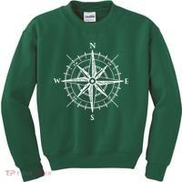 Hand Drawn Compass Rose Nautical Kids Sweatshirt thumb 0
