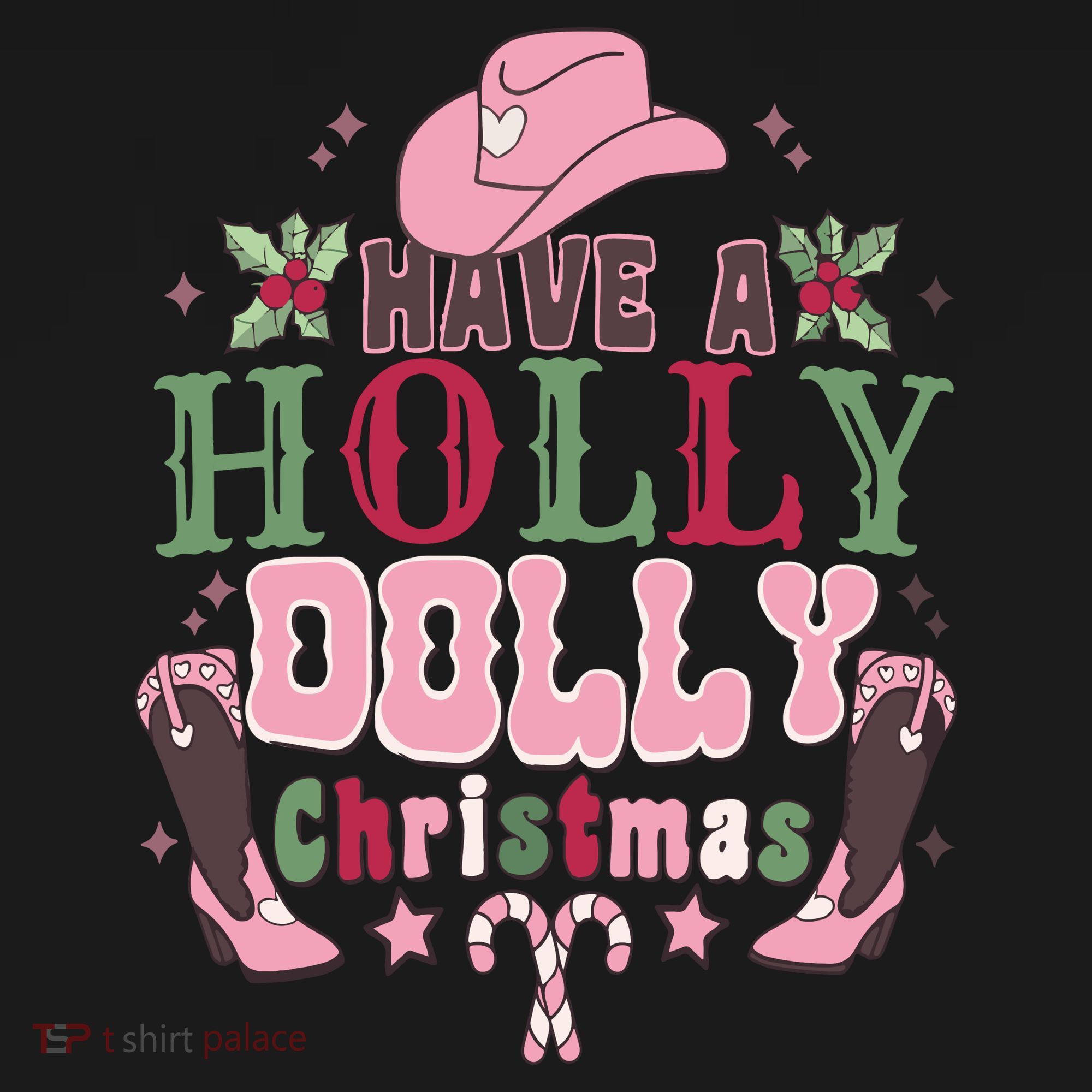 Holly Dolly Christmas Country Music Christmas Dolly Christmas T-Shirt