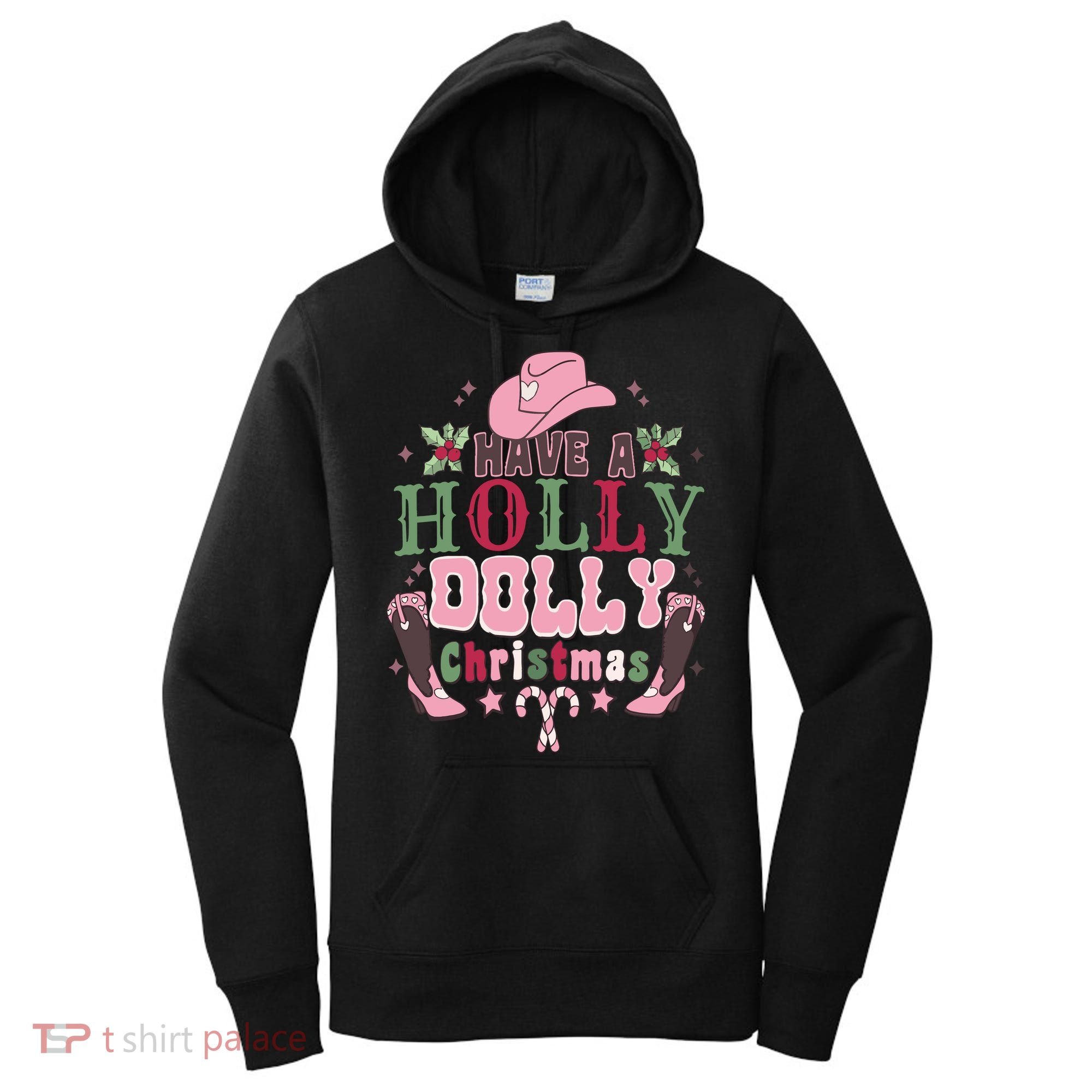 Holly Dolly Christmas Country Music Christmas Dolly Christmas Women's Hoodie