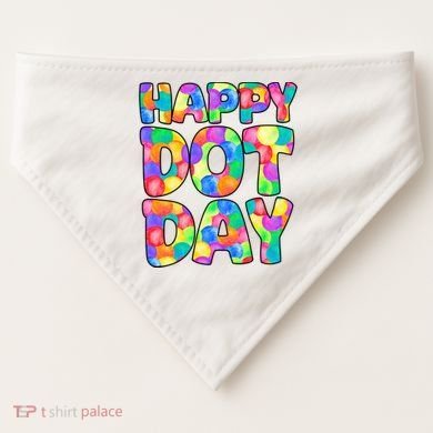 Happy Dot Day Colorful Fun USA-Made Doggie Bandana