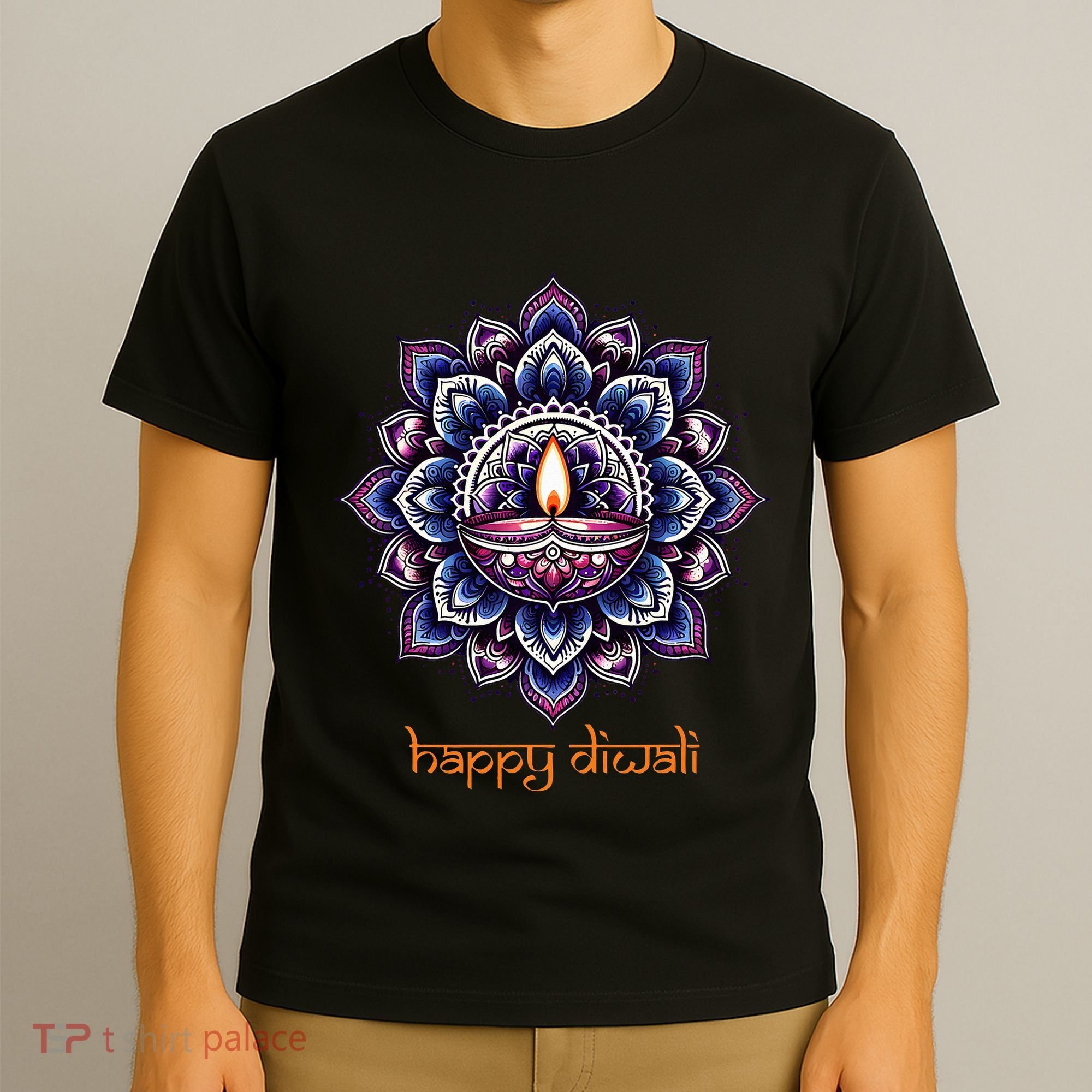 Happy Diwali Diya Oil Lamp Deepavali Festival of Lights T-Shirt