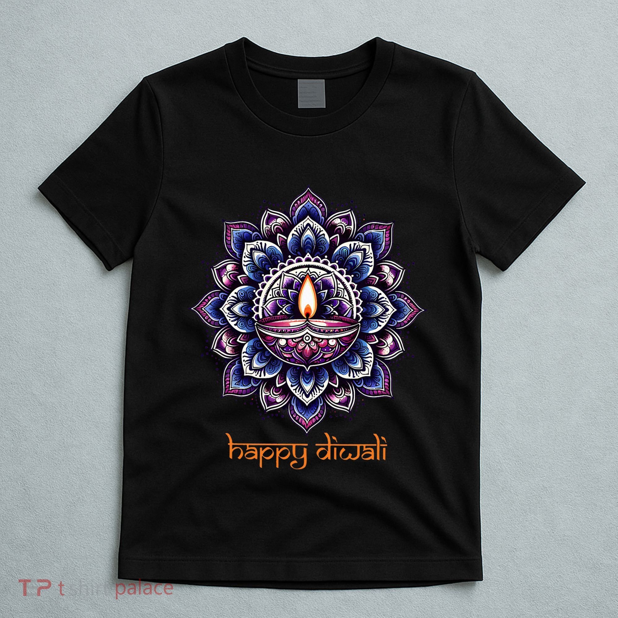 Happy Diwali Diya Oil Lamp Deepavali Festival of Lights T-Shirt