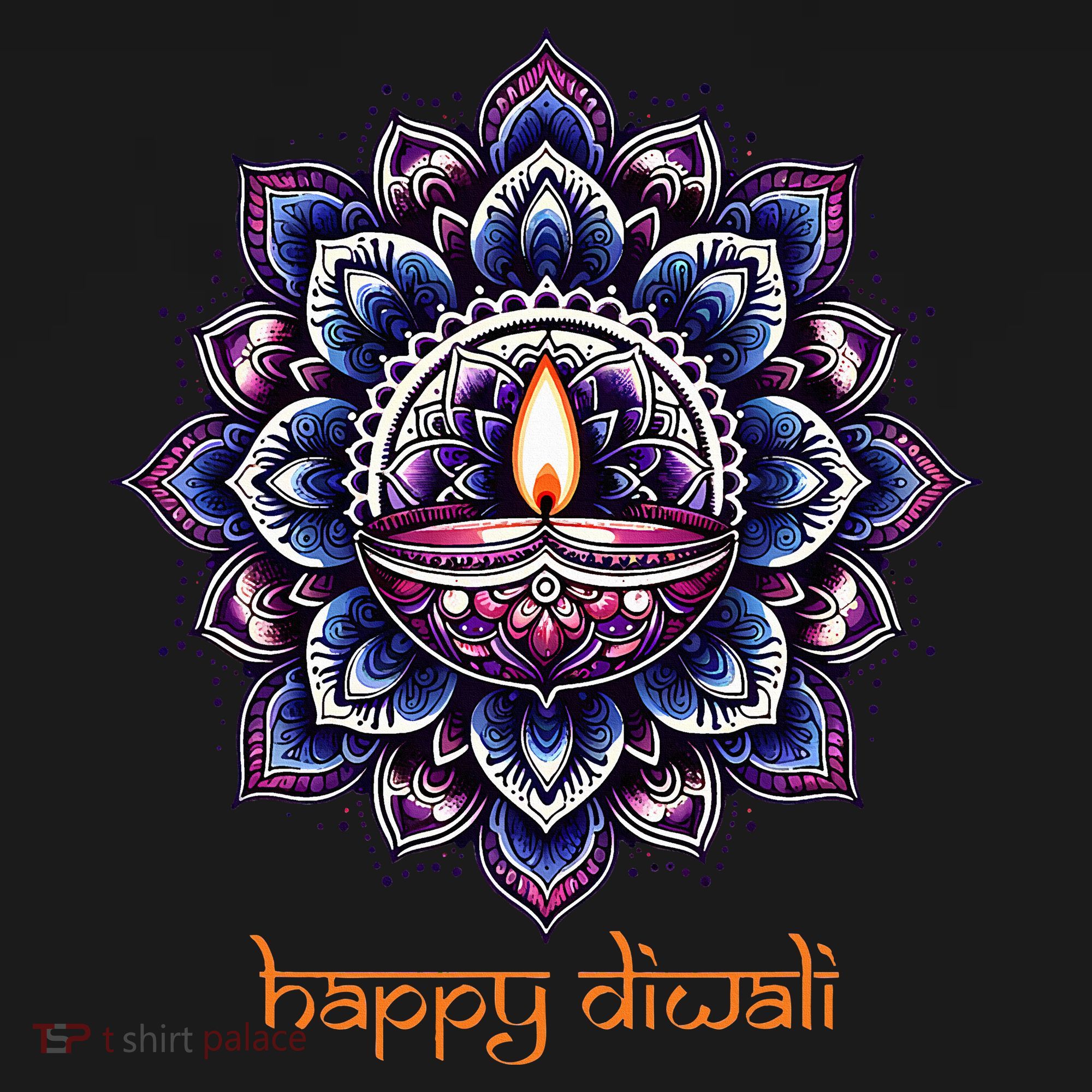 Happy Diwali Diya Oil Lamp Deepavali Festival of Lights T-Shirt