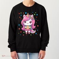 Happy Dot Day Unicorn Dots For Girl Women's Sweatshirt thumb 0