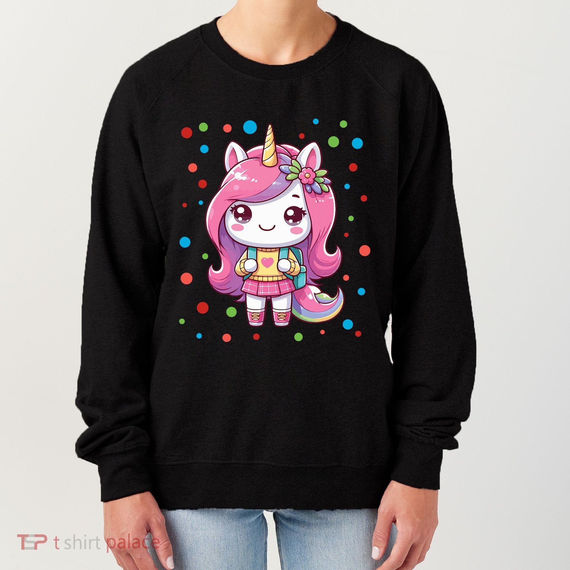 Happy Dot Day Unicorn Dots For Girl Women's Sweatshirt
