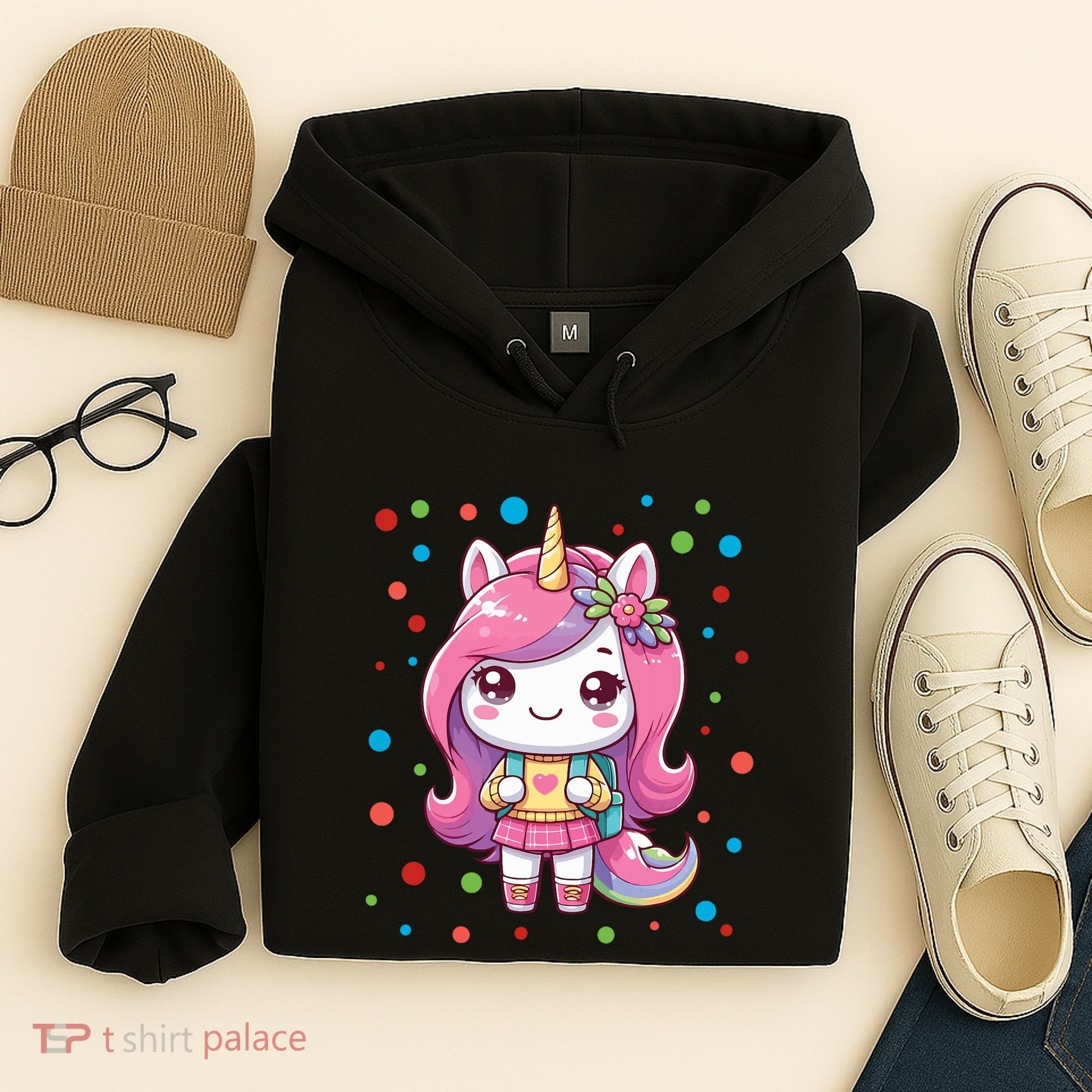 Happy Dot Day Unicorn Dots For Girl Hoodie