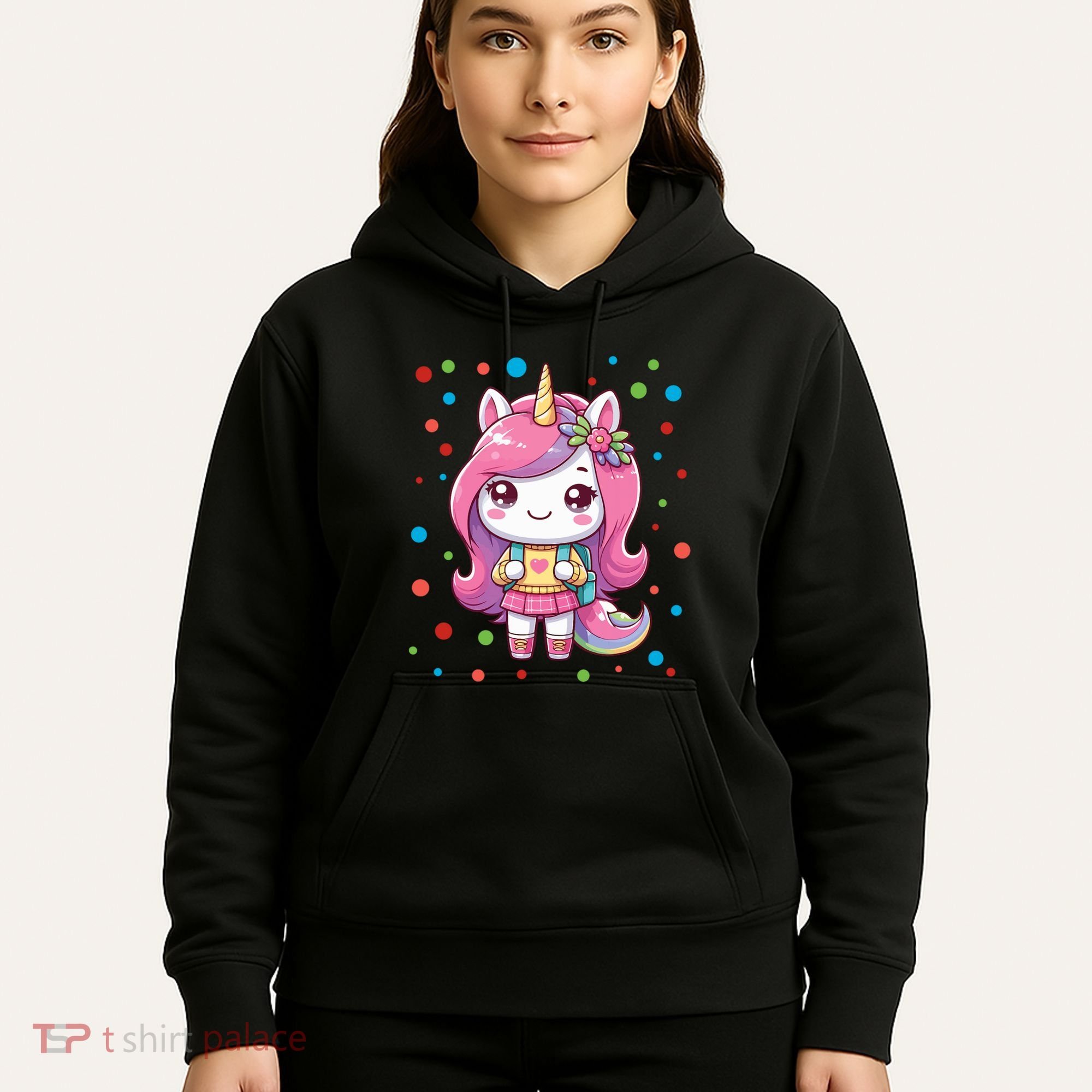 Happy Dot Day Unicorn Dots For Girl Hoodie