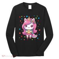 Happy Dot Day Unicorn Dots For Girl Long Sleeve Shirt thumb 0