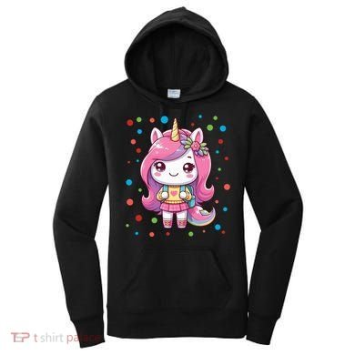 Happy Dot Day Unicorn Dots For Girl Women's Hoodie