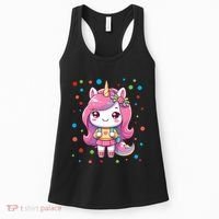 Happy Dot Day Unicorn Dots For Girl Women's Tank Top thumb 0