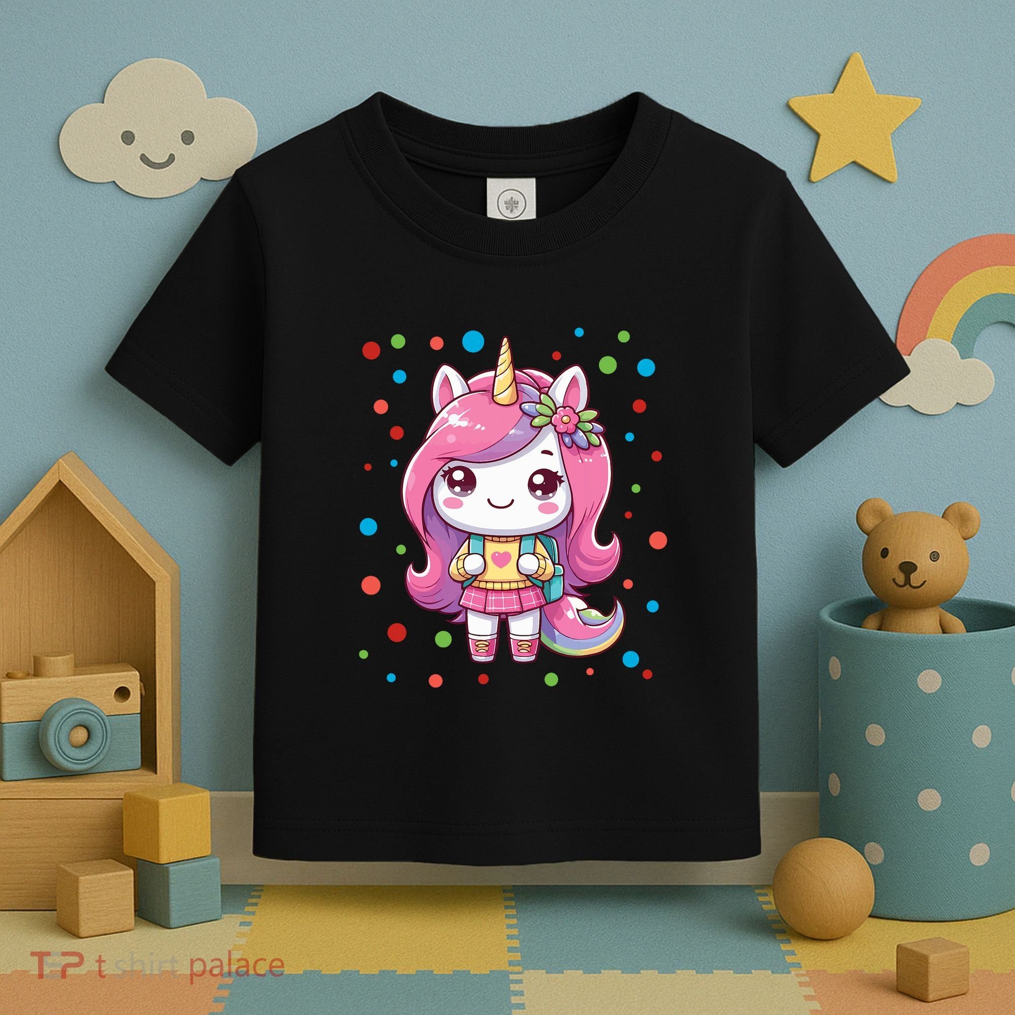 Happy Dot Day Unicorn Dots For Girl Toddler T-Shirt