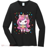 Happy Dot Day Unicorn Dots For Girl Women's Long Sleeve Shirt thumb 0