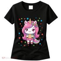 Happy Dot Day Unicorn Dots For Girl Women's T-Shirt thumb 0