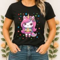 Happy Dot Day Unicorn Dots For Girl Women's T-Shirt thumb 2