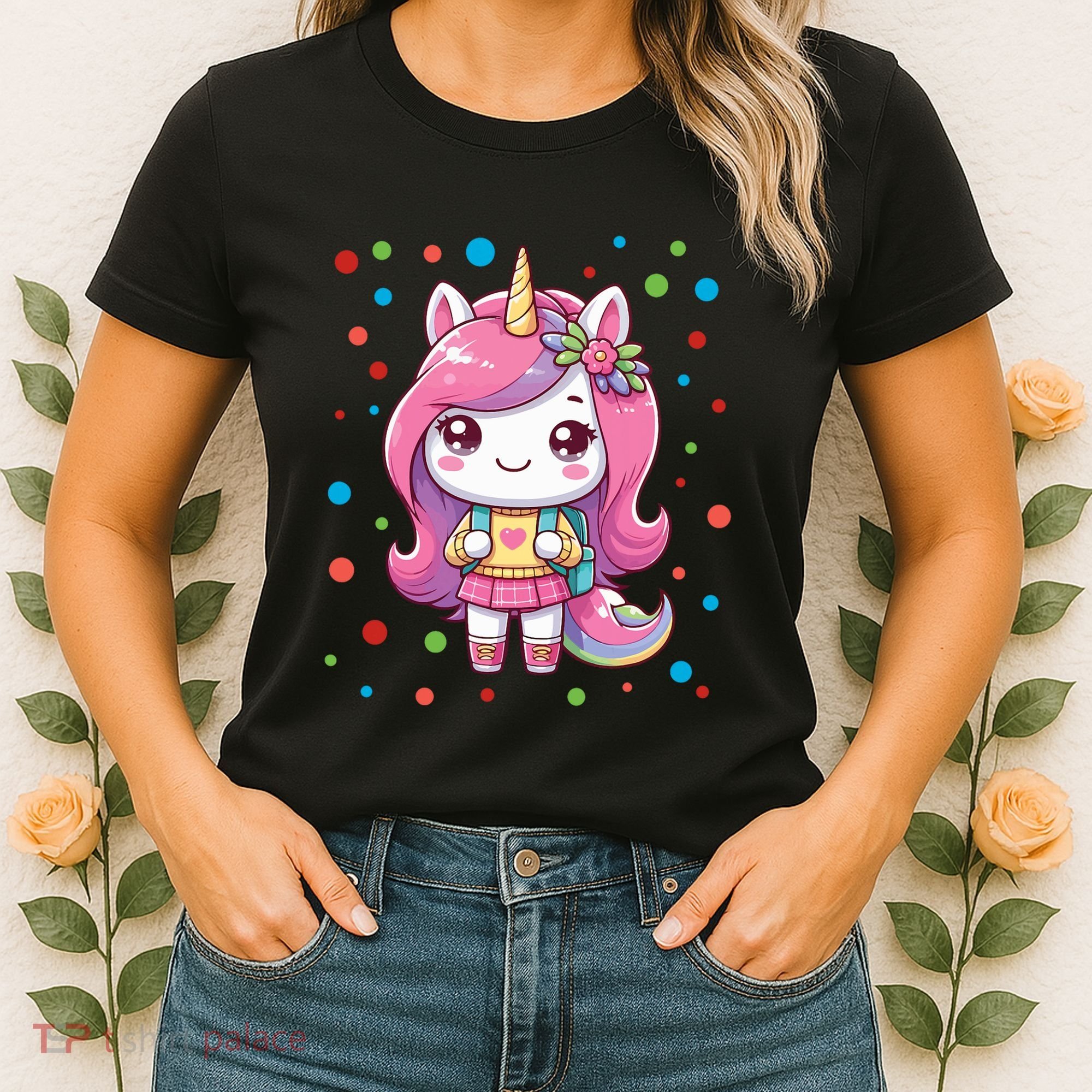 Happy Dot Day Unicorn Dots For Girl Women's T-Shirt
