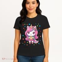 Happy Dot Day Unicorn Dots For Girl Women's T-Shirt thumb 4