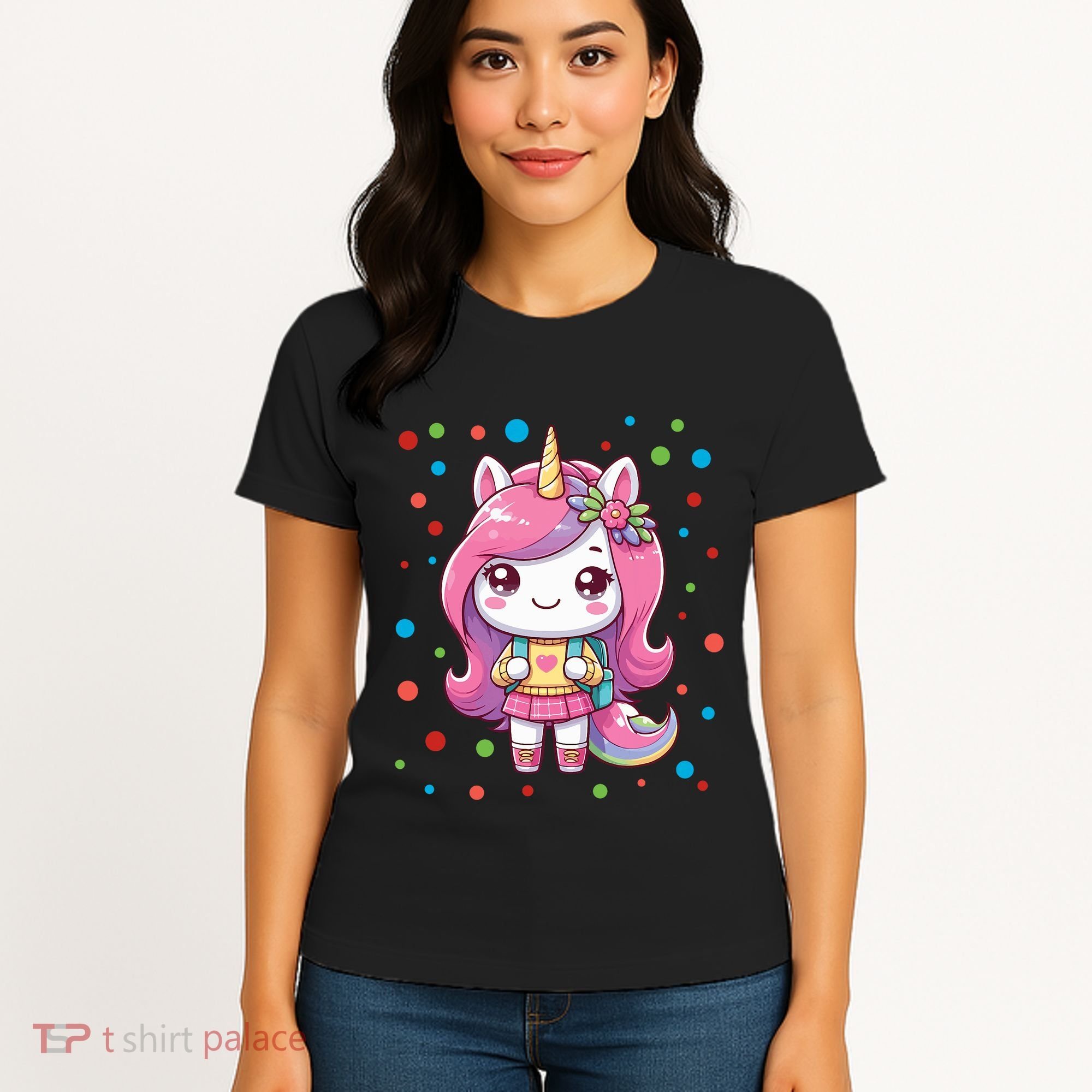 Happy Dot Day Unicorn Dots For Girl Women's T-Shirt