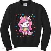 Happy Dot Day Unicorn Dots For Girl Kids Sweatshirt thumb 0
