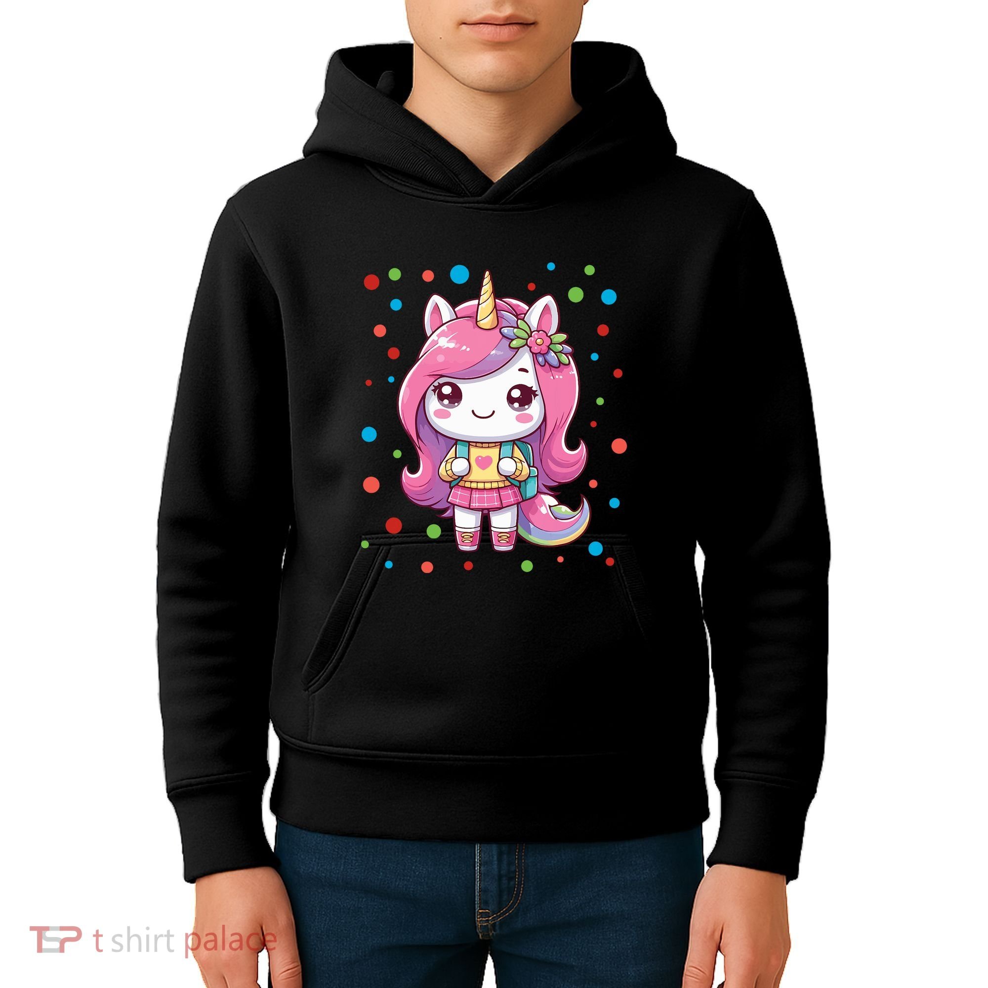 Happy Dot Day Unicorn Dots For Girl Kids Hoodie