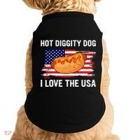 Hot Diggity Dog I Love Usa Funny Doggie Tank thumb 0