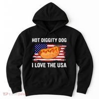 Hot Diggity Dog I Love Usa Funny Hoodie thumb 0