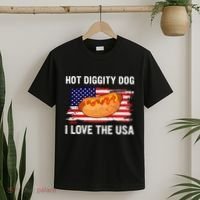 Hot Diggity Dog I Love Usa Funny T-Shirt thumb 2
