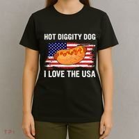Hot Diggity Dog I Love Usa Funny T-Shirt thumb 4