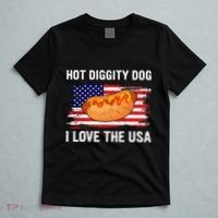 Hot Diggity Dog I Love Usa Funny T-Shirt thumb 5