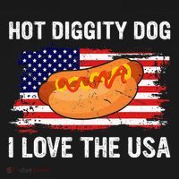 Hot Diggity Dog I Love Usa Funny Women's Hoodie thumb 2
