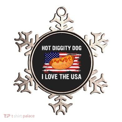Hot Diggity Dog I Love Usa Funny Ornament