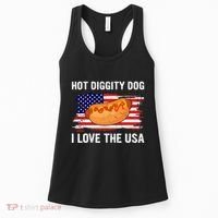 Hot Diggity Dog I Love Usa Funny Women's Tank Top thumb 0
