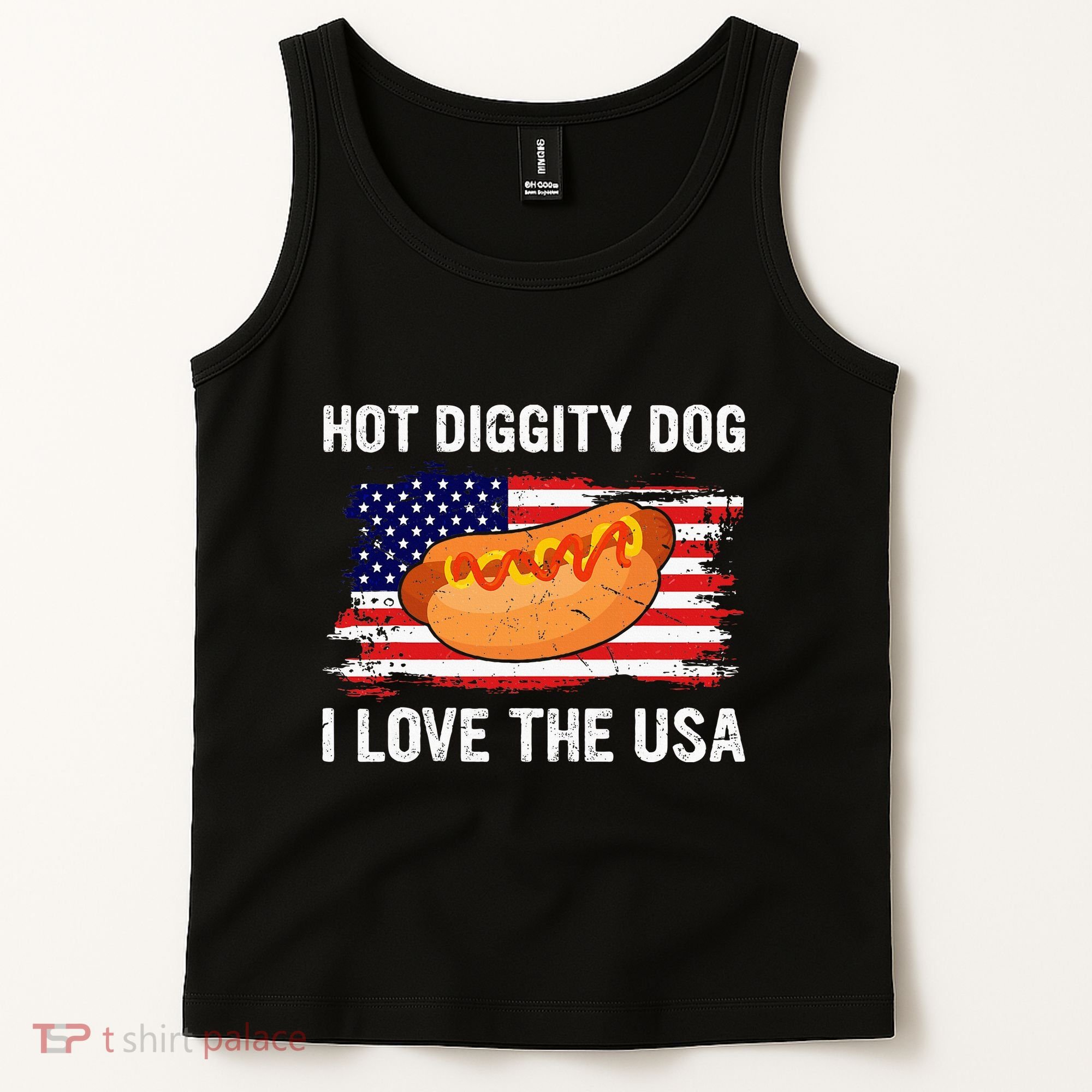 Hot Diggity Dog I Love Usa Funny Tank Top