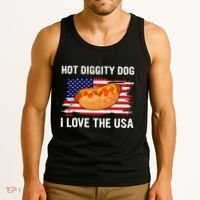 Hot Diggity Dog I Love Usa Funny Tank Top thumb 3