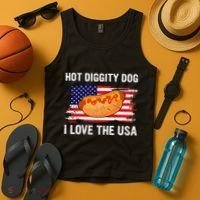 Hot Diggity Dog I Love Usa Funny Tank Top thumb 4