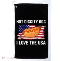 Hot Diggity Dog I Love Usa Funny Golf Towel thumb 0