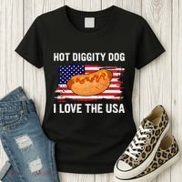 Hot Diggity Dog I Love Usa Funny Women's T-Shirt thumb 3