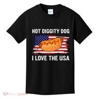 Hot Diggity Dog I Love Usa Funny Kids T-Shirt thumb 0