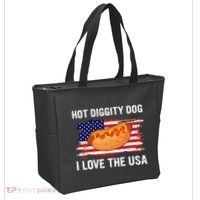 Hot Diggity Dog I Love Usa Funny Tote Bag thumb 2