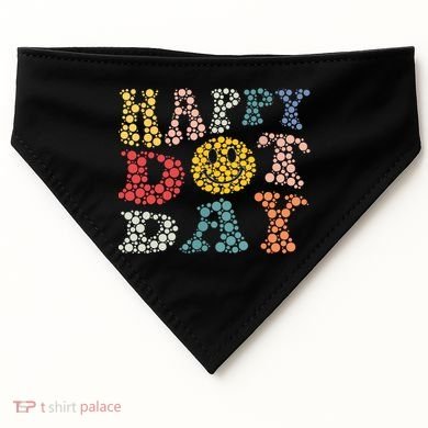 Happy Dot Day Shirts For Teacher Smile Face USA-Made Doggie Bandana