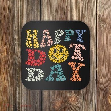 Happy Dot Day Shirts For Teacher Smile Face Coaster